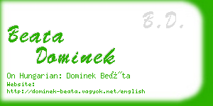 beata dominek business card